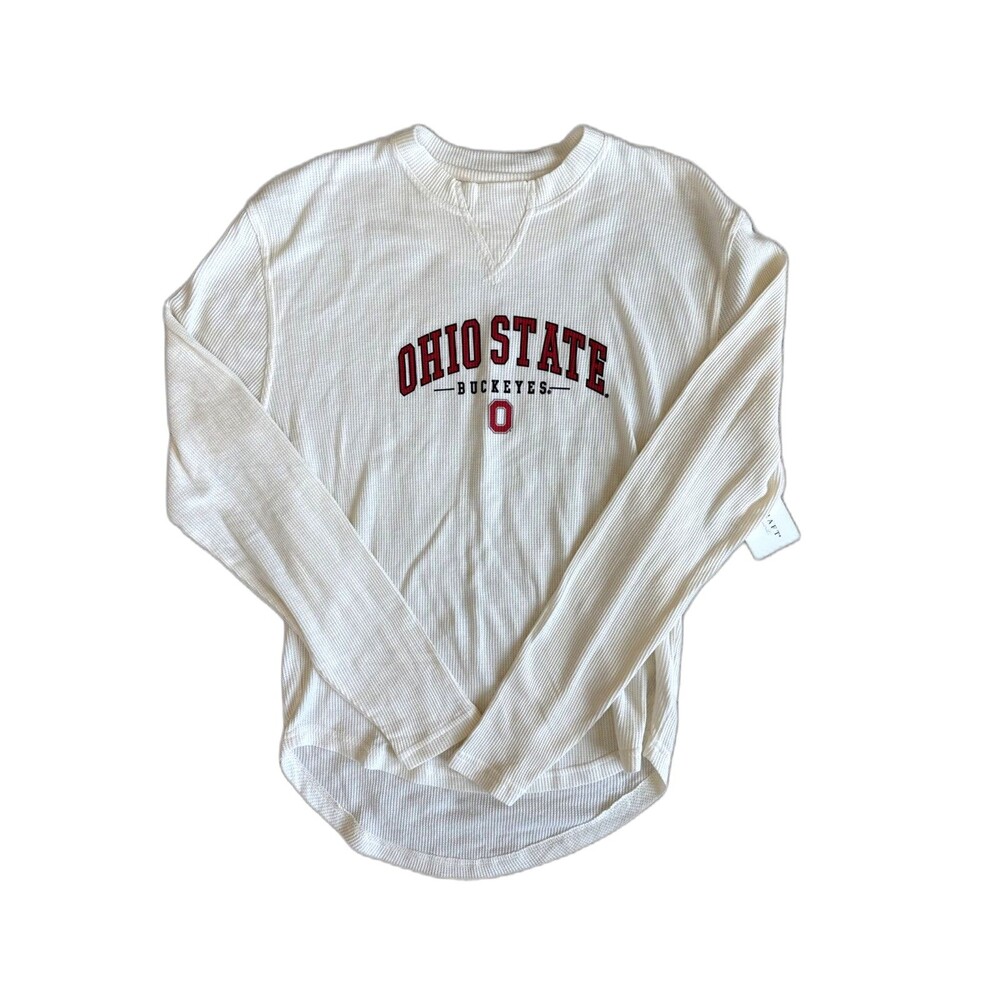 Boxercraft Ohio State University Women Medium NWT Long Sleeve Cream OSU Shirt M